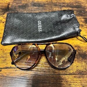 Guess Brown Tortoiseshell Aviator Sunglasses